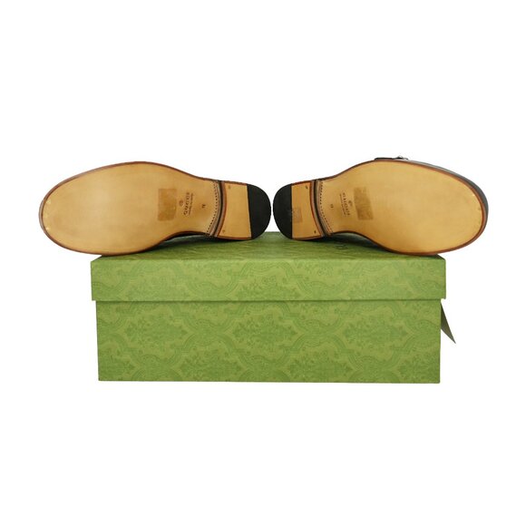 Gucci Men's GG Supreme and Leather Double Buckle Loafers - Picture 8 of 9